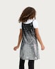 image 3 of F&F Girls Sequin Dress and Cotton Rich T-Shirt Set in Silver