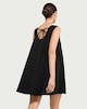 image 2 of F&F Pure Cotton Broderie Scoop Neck Sleeveless Dress in Black