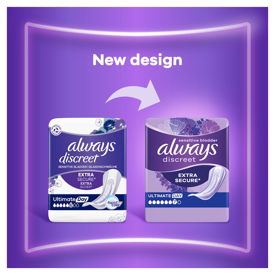 image 1 of Always Discreet Incontinence Pads Ultimate Day