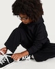 image 2 of F&F Girls Cotton Rich Wide Leg Joggers in Black