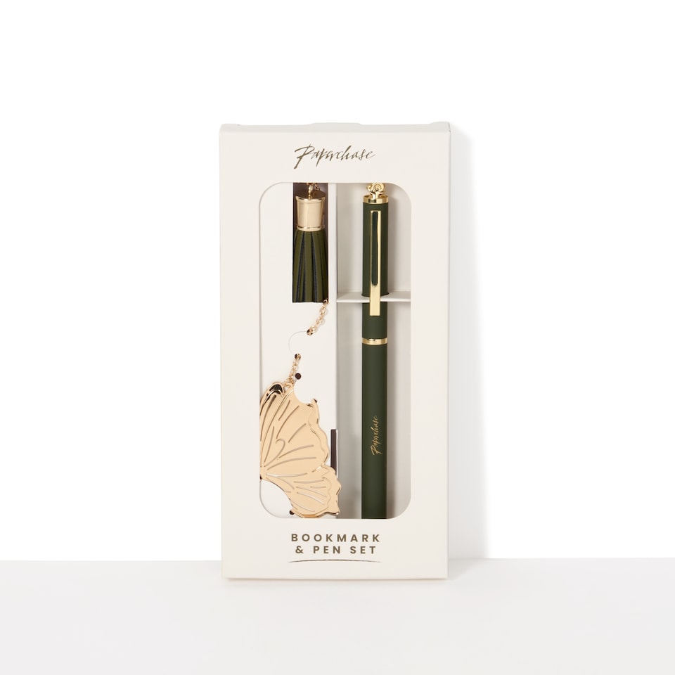 image 1 of Paperchase Full Bloom Pen & Bookmark Set