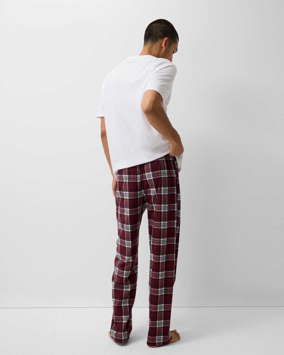 image 1 of F&F Fleece Checked Pyjama Bottoms in Purple