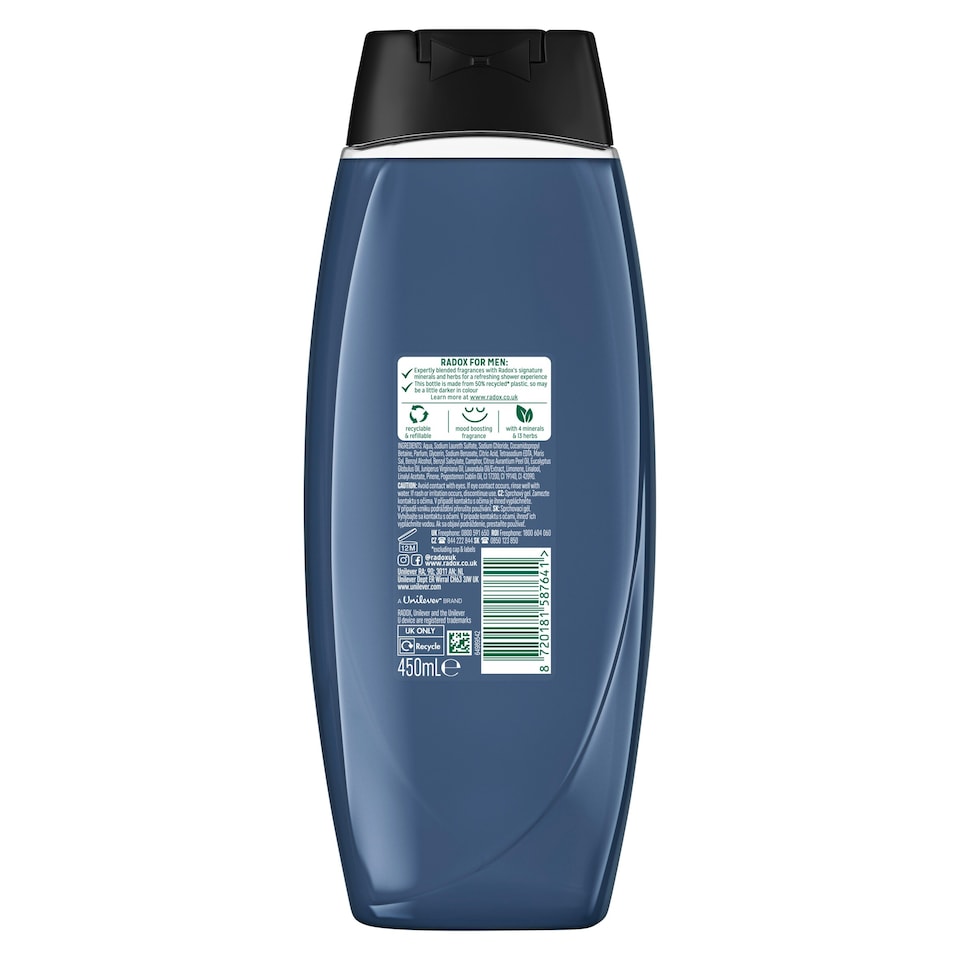 image 1 of Radox For Men Feel Energised 2in1 Shower Gel & Shampoo 450ml