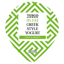 Tesco 0% Fat Greek Style Yogurt 200G