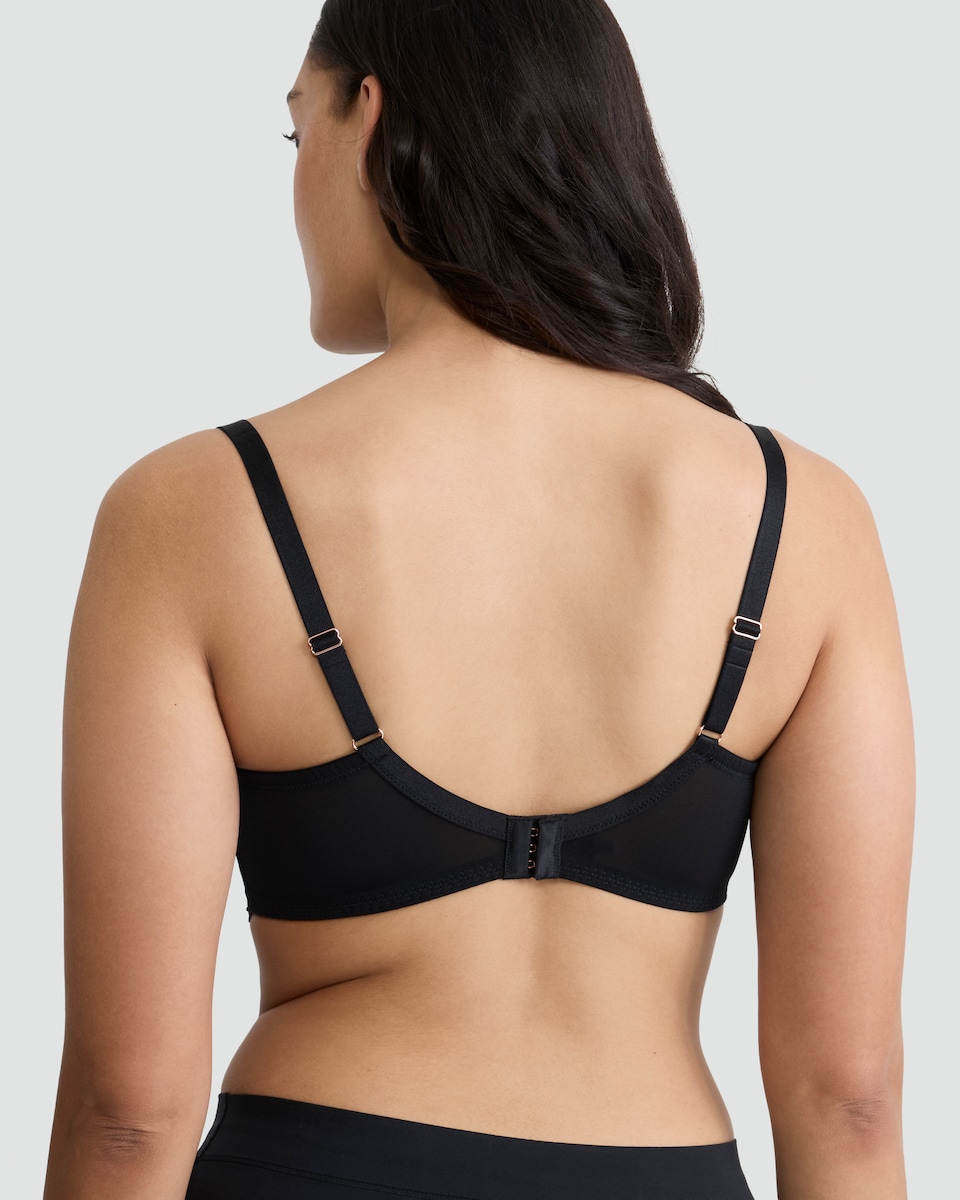 image 1 of F&F Floral Lace Underwired T-Shirt Bra in Black
