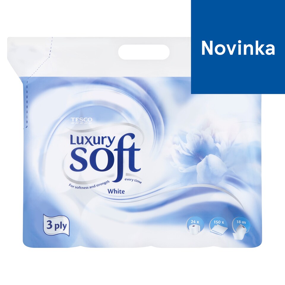 Tesco Soft Luxury White Toilet Paper 3 Layers 24 Rolls