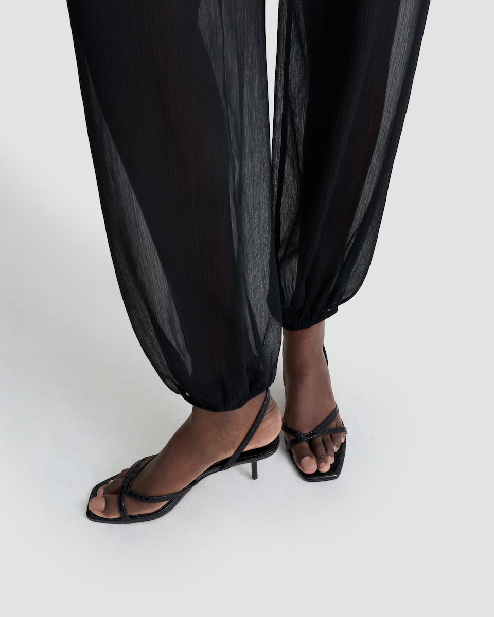 image 1 of F&F Sheer Cuffed Trousers in Black