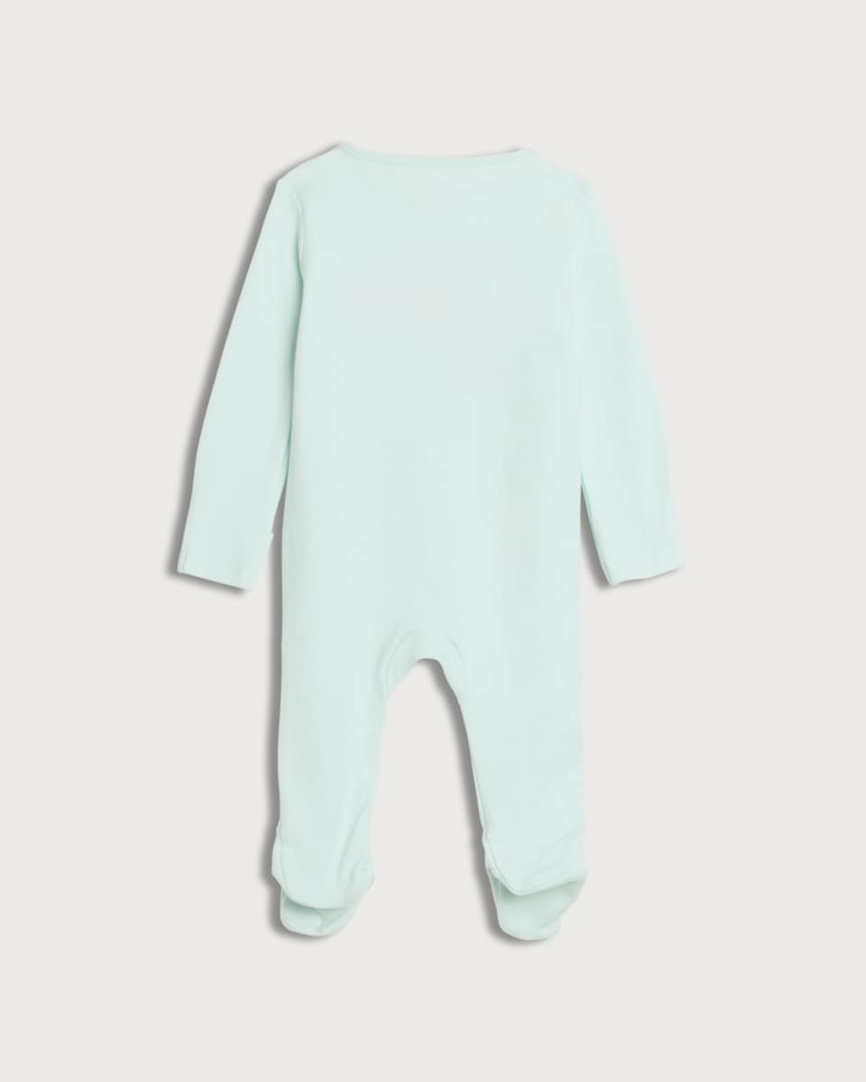 image 1 of F&F Baby Pure Cotton I Love My Daddy Long Sleeved Sleepsuit in Blue