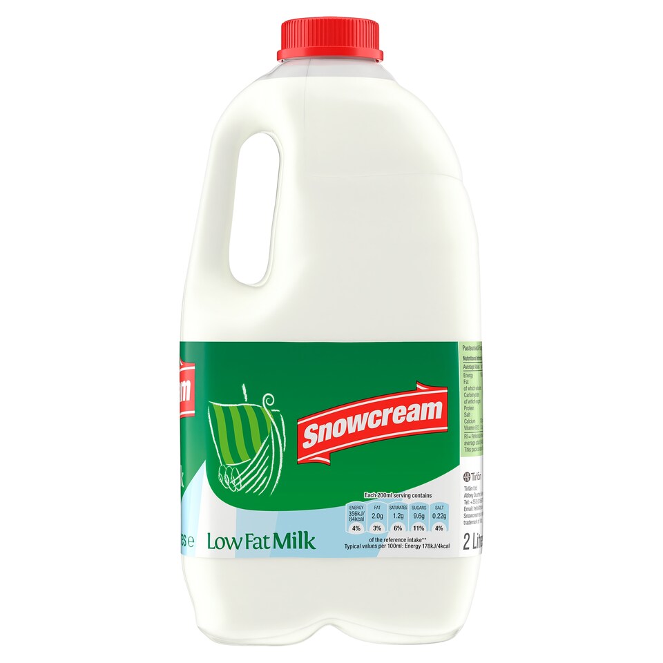 Snowcream Low Fat Milk 2 Litre