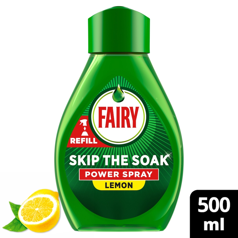 image 1 of Fairy Skip The Soak Power Spray Lemon Refill 500ml