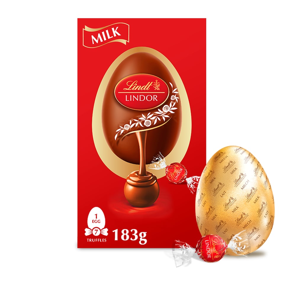image 1 of Lindt Lindor Milk Chocolate Egg with Milk Truffles 183g