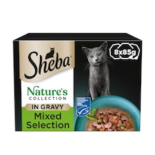 Sheba Natures Collection Cat Food Trays Mixed in Gravy 8x85g