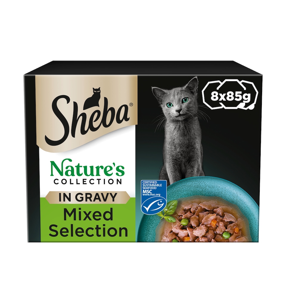 image 1 of Sheba Natures Collection Cat Food Trays Mixed in Gravy 8x85g
