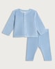 image 1 of F&F Baby 2-Piece Velour Cardigan and Trousers Set in Blue