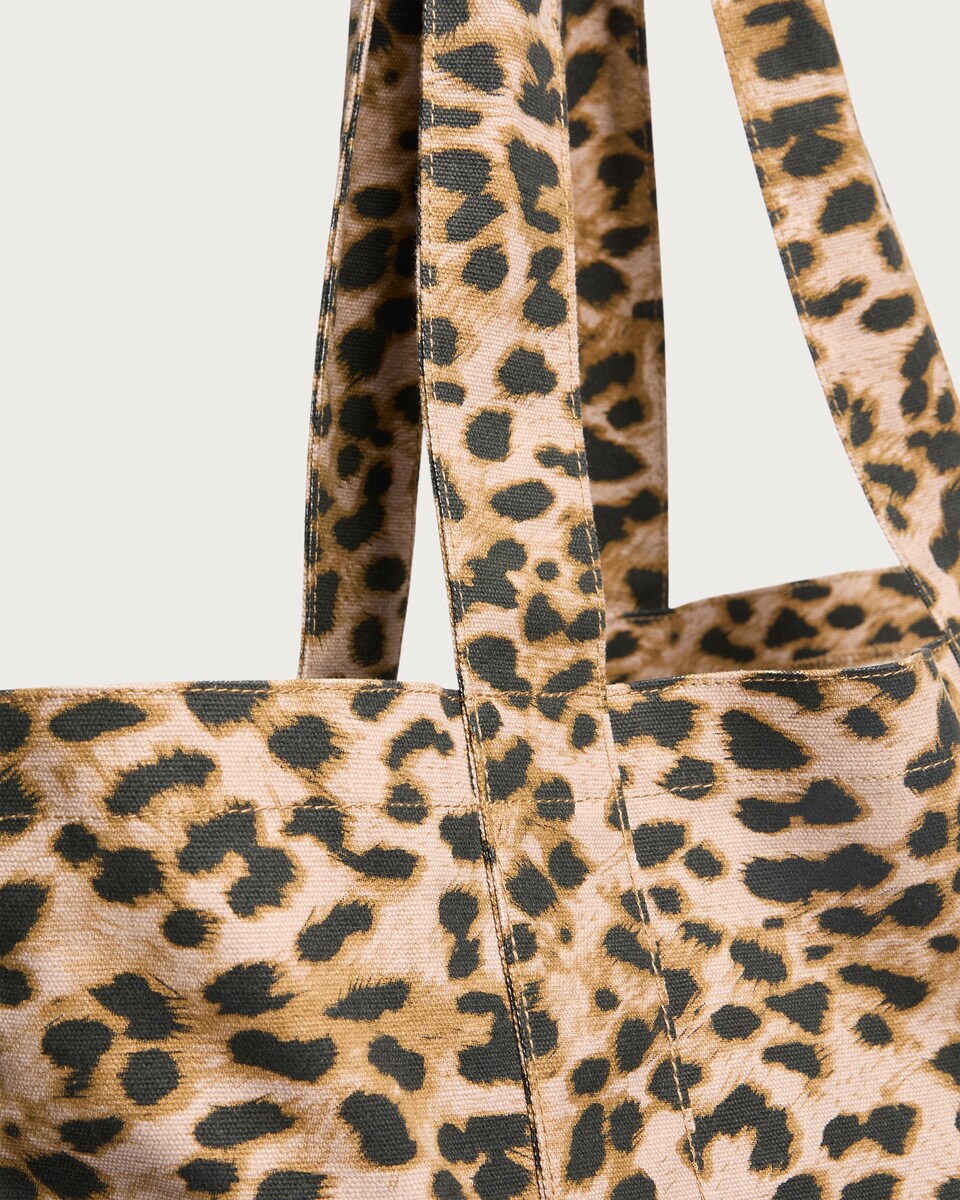 image 1 of F&F Leopard Print Tote Bag in Multi Brown
