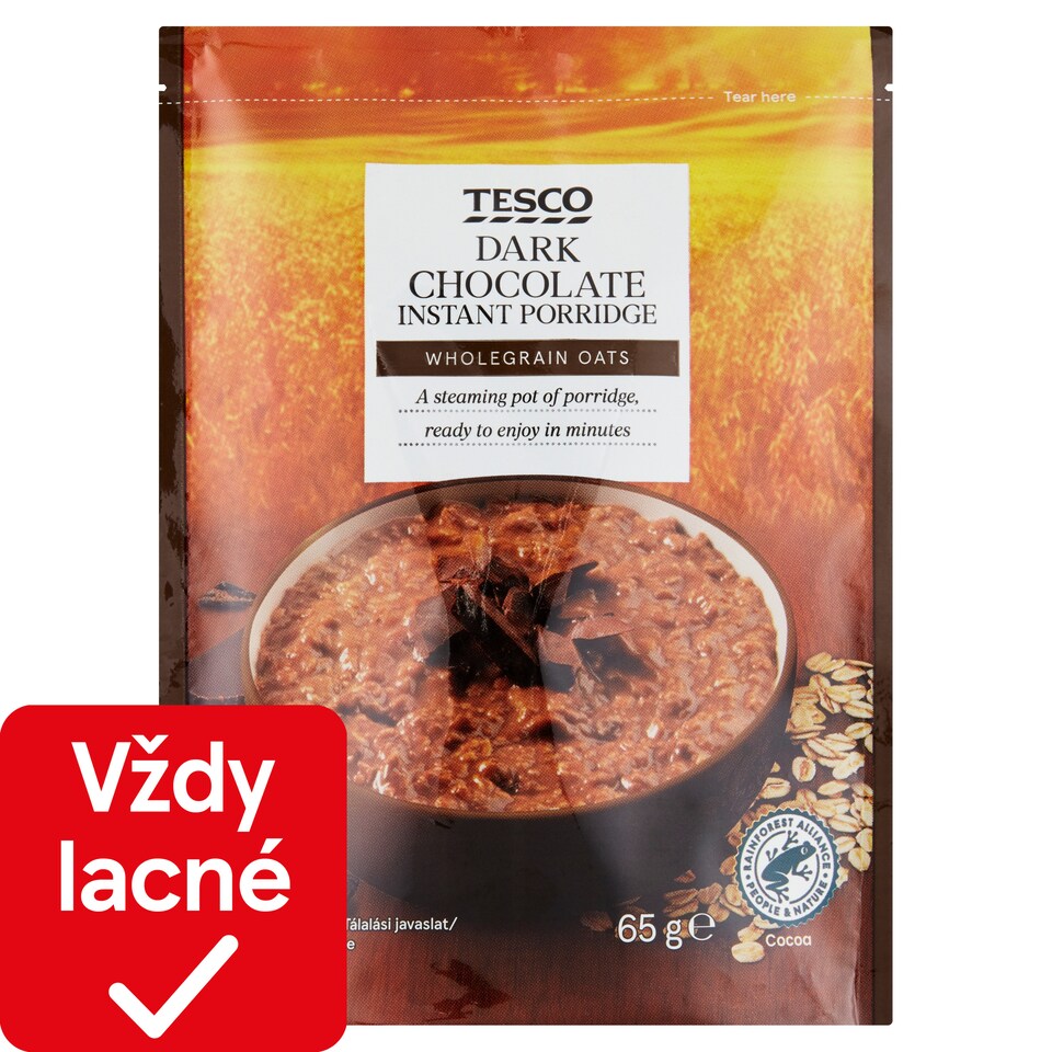 Tesco Instantná ovsená kaša s čokoládou 65 g