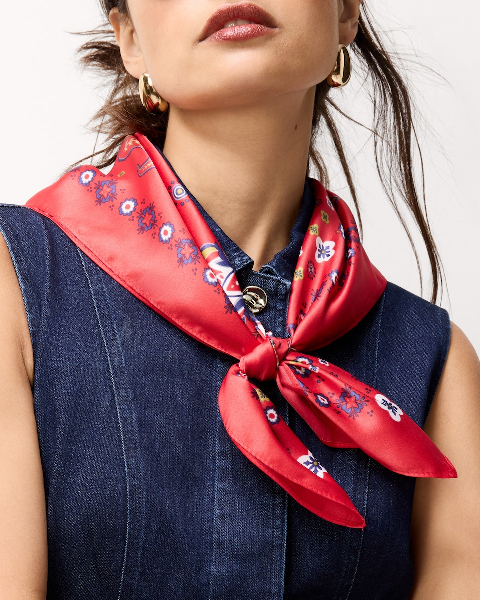 image 1 of F&F Cotton Rich Denim Mini Shift Dress in Navy