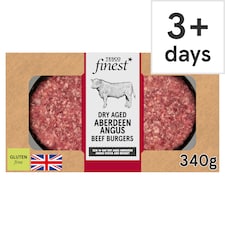 Tesco Finest Dry Aged Aberdeen Angus Beef Burgers 340G