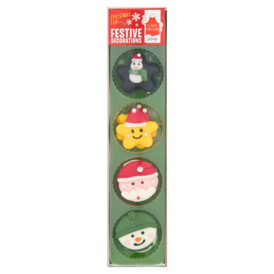Cake Decor Festive Sugar Decorations 12S Tesco Groceries