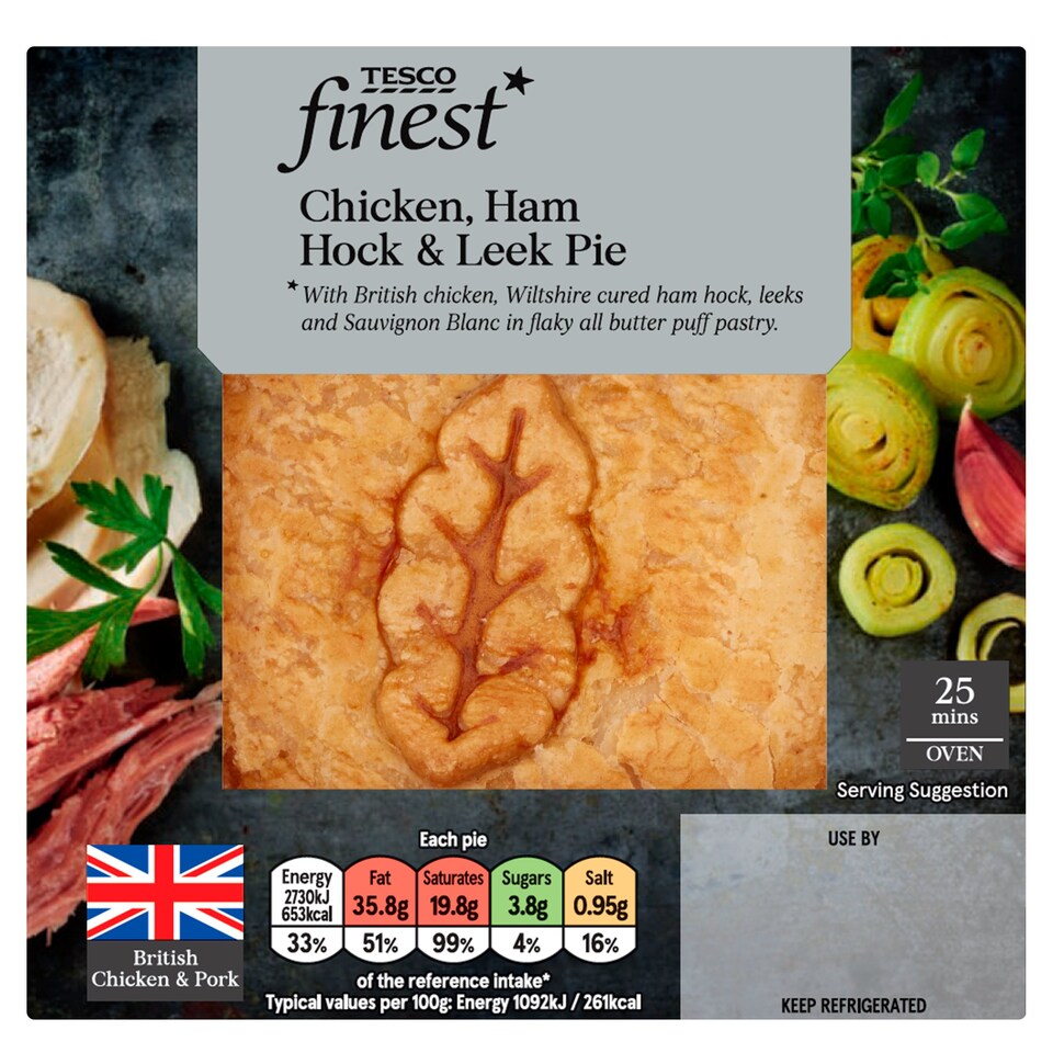 Tesco Finest Chicken Ham Hock & Leek Pie 250G Tesco Groceries