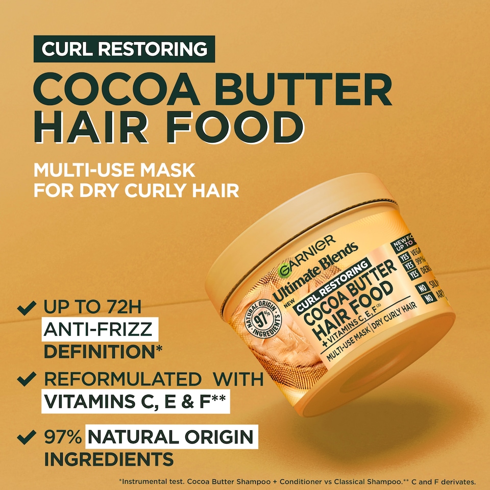 image 1 of Garnier Ultimate Blends Hair Cocoa Butter 3In1 Mask 390Ml