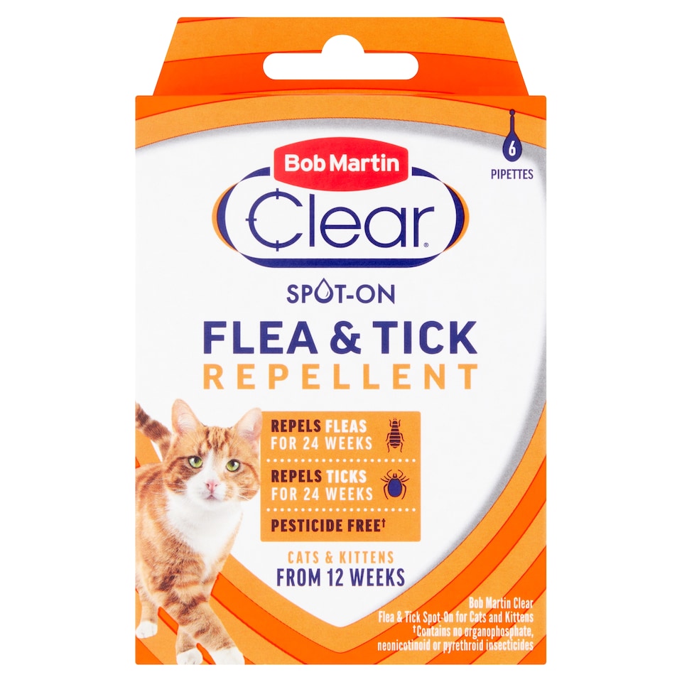Bob Martin Spot On Cat 24Wk Flea 6 Pipettes
