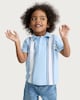 image 2 of F&F Boys Pure Cotton Striped Polo Shirt in Blue