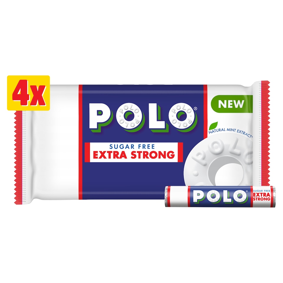 image 1 of Polo Sugar Free Extra Strong Tube 4 x 33.4g