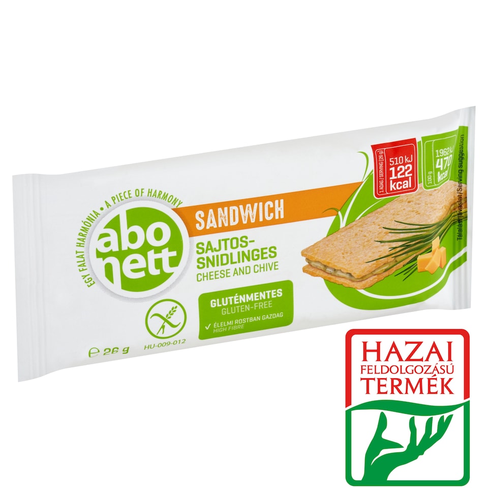 Abonett gluténmentes sajtos-snidlinges szendvics 26 g