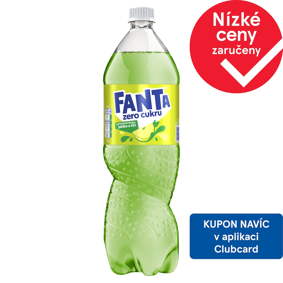 Fanta Zero cukru s příchutí jablka a liči 1,5l