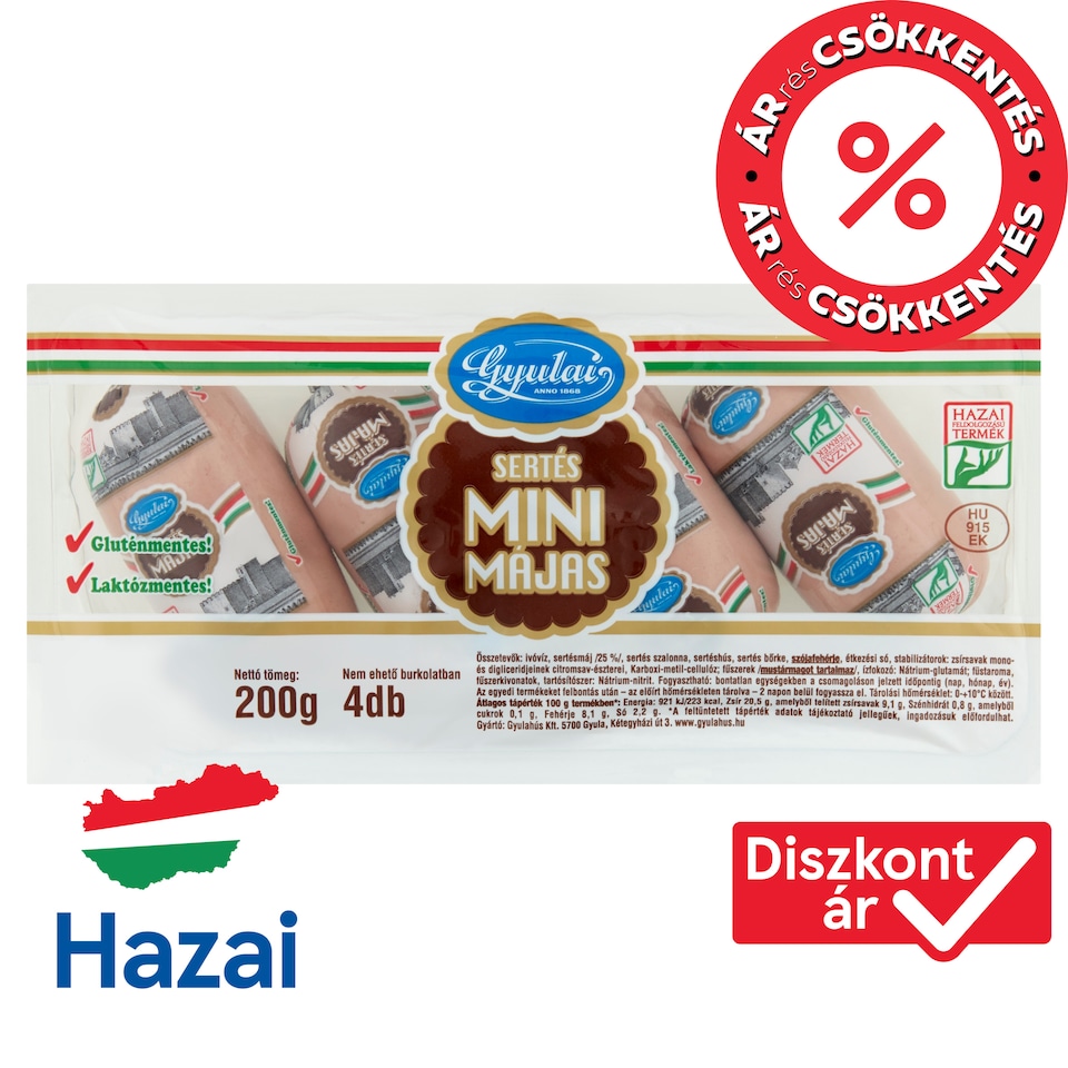 Gyulai mini sertés májas 4 db 200 g
