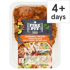 Tesco Firepit Shawarma Chicken Thigh Fillets with Yoghurt & Mint Sauce 393g
