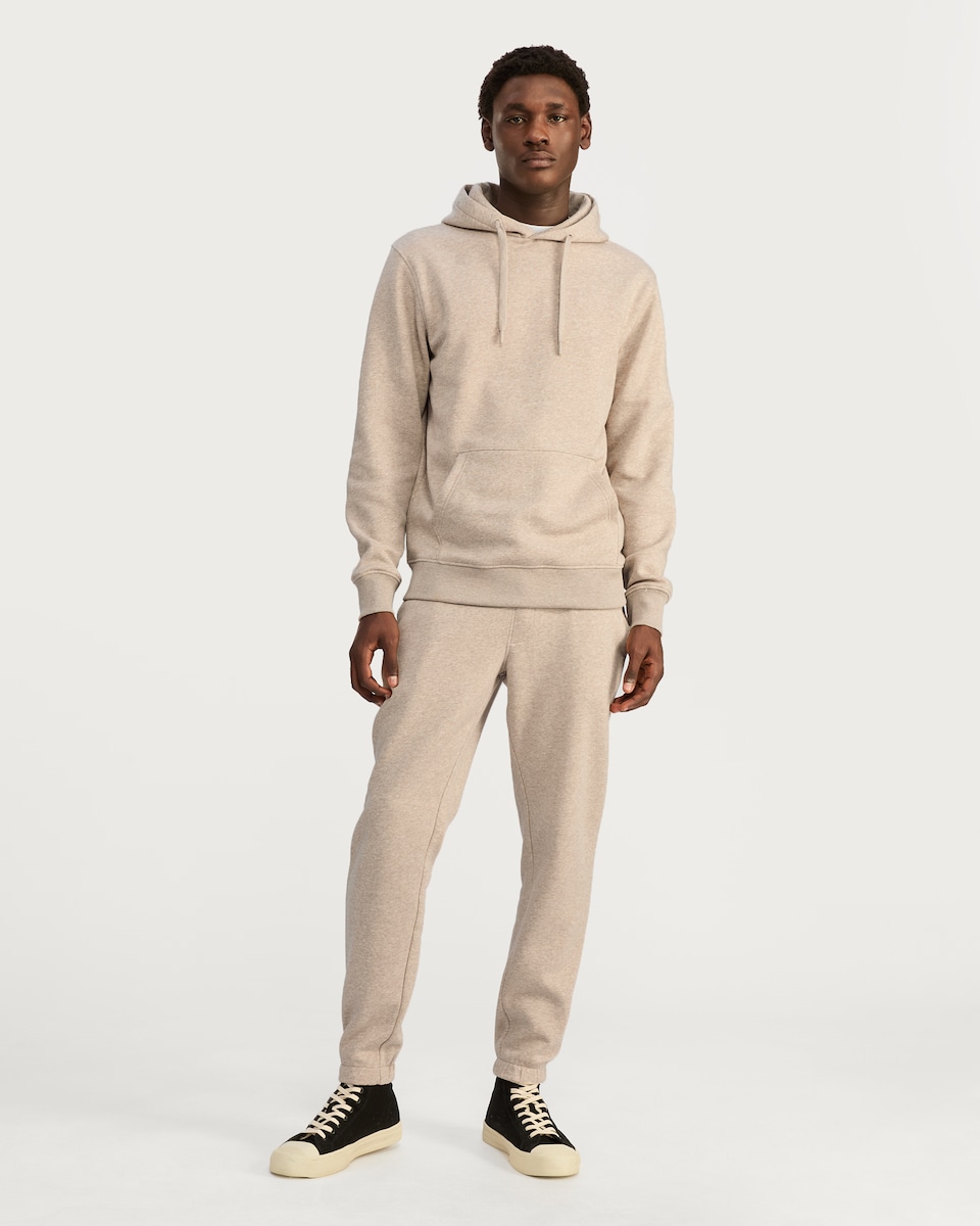 image 1 of F&F Regular Fit Cotton Rich Drawstring Hoodie in Neutral
