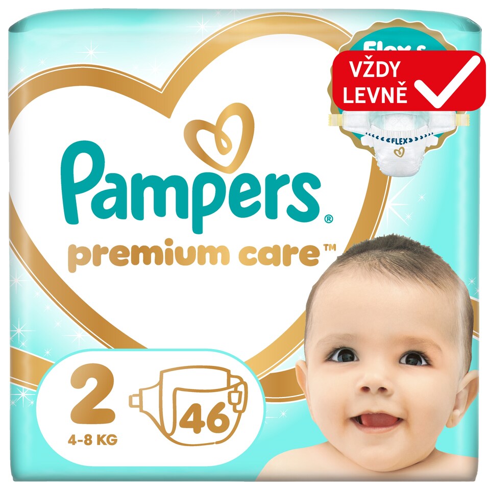 Obrázek 1 pro produkt Pampers Premium Care Velikost 2, 46 Plenek, 4kg-8kg