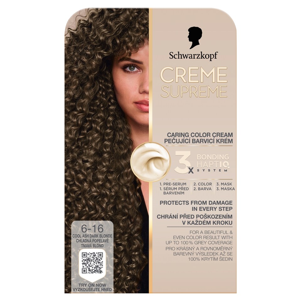 Schwarzkopf Creme Supreme tartós hajfesték 6-16 hűvös hamvas sötétszőke