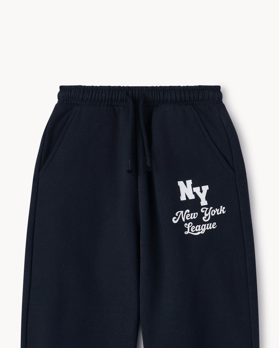 image 1 of F&F Boys 3-Pack Cotton Rich Cuffed Joggers in Navy