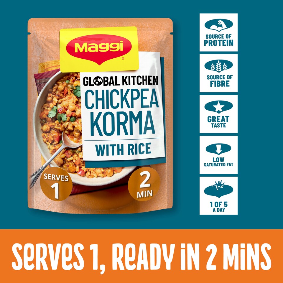 image 1 of Maggi Global Kitchen Chickpea Korma with Rice Ready Meal 260g