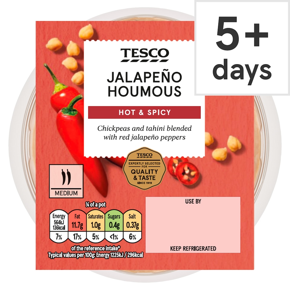 Tesco Jalapeño Houmous 182g