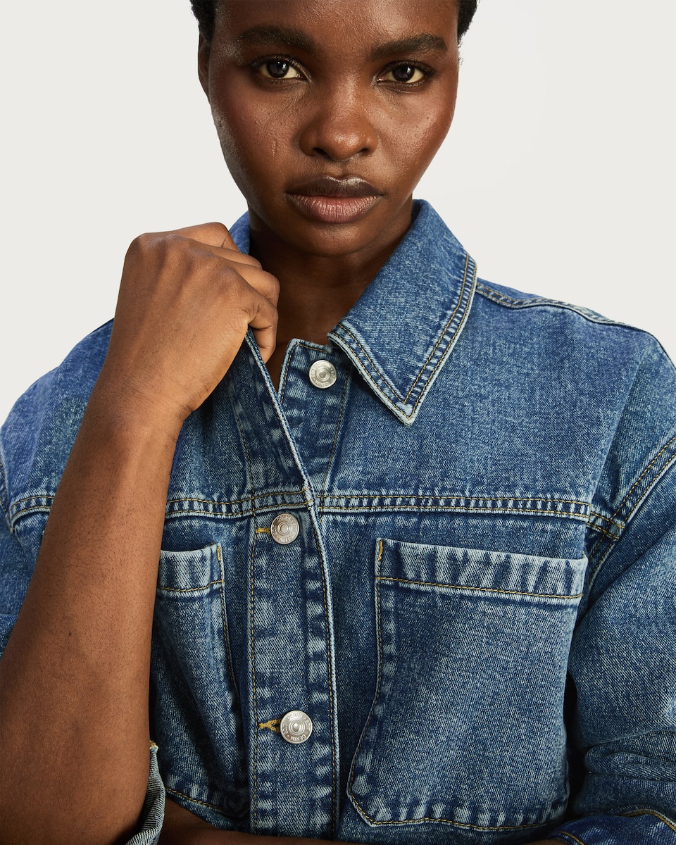 image 1 of F&F Denim Utility Jacket in Blue