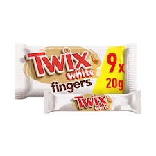 Twix White Chocolate Biscuit Snack Bars Multipack Chocolate 9x20g