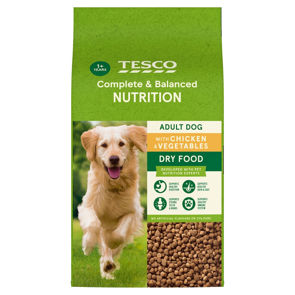 Tesco Adult Dog Complete Dry Food - Chicken & Vegetables 3kg
