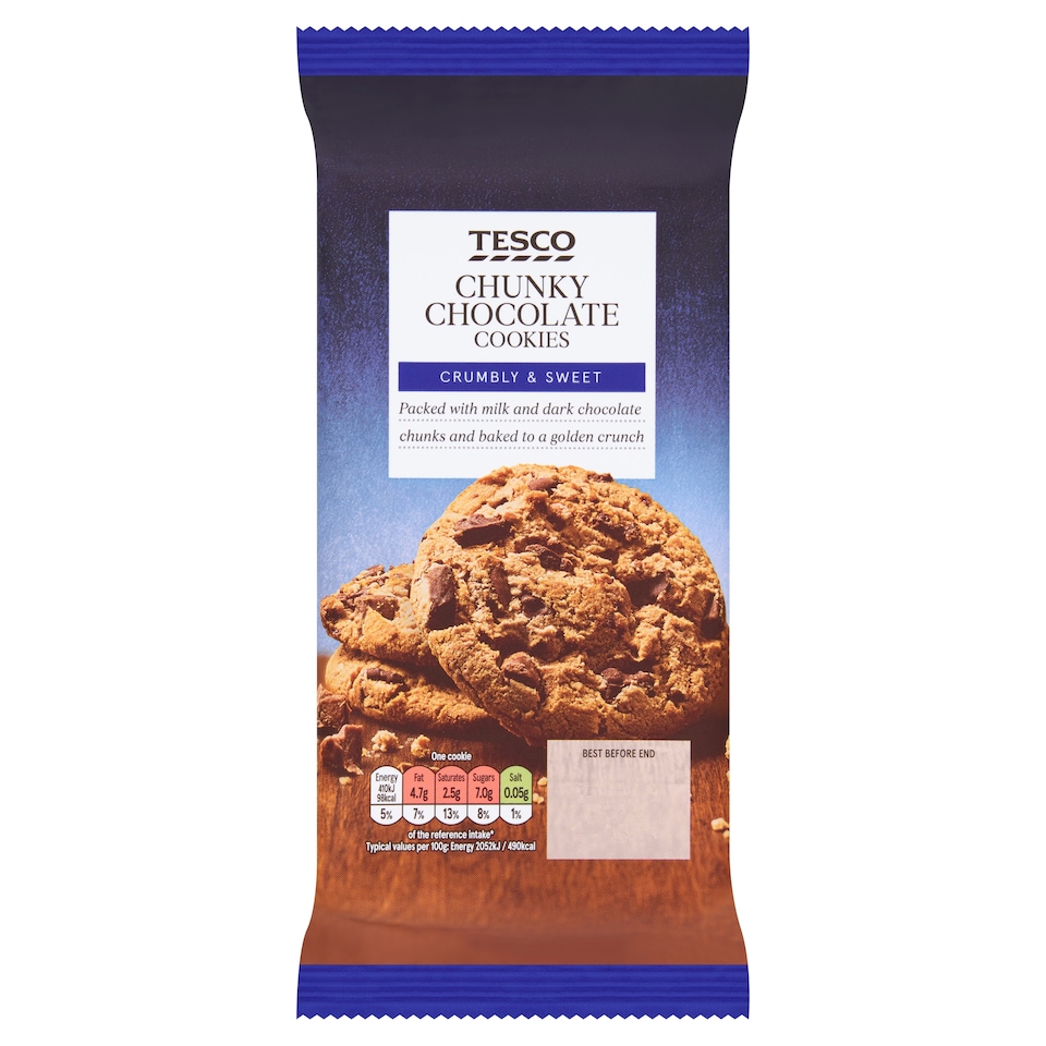 Tesco Chunky Chocolate 10 Cookies 200G