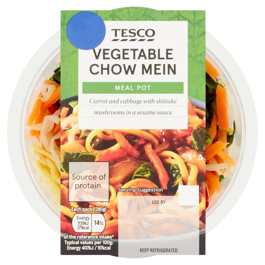 Tesco Vegetable Chow Mein 280G Tesco Groceries