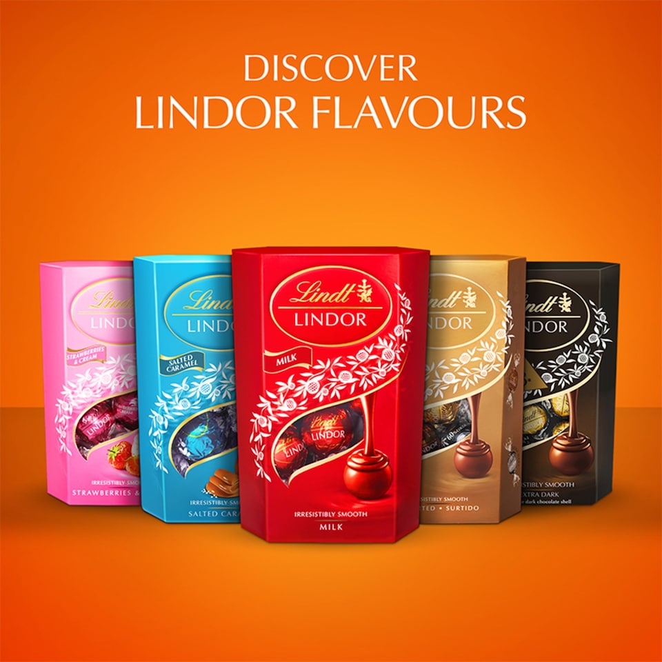 image 1 of Lindt Lindor Blood Orange Chocolate Truffles 200G