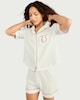 image 1 of F&F 2-Piece Pure Cotton Horseshoe Pyjama Set in Cream