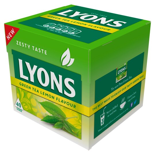 Lyons Green Tea With Lemon 40X56g Tesco Groceries