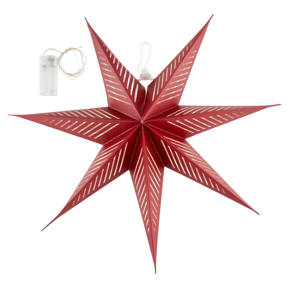 image 1 of Snow Meister SM2681 10 LED Warm White Hanging Paper Star