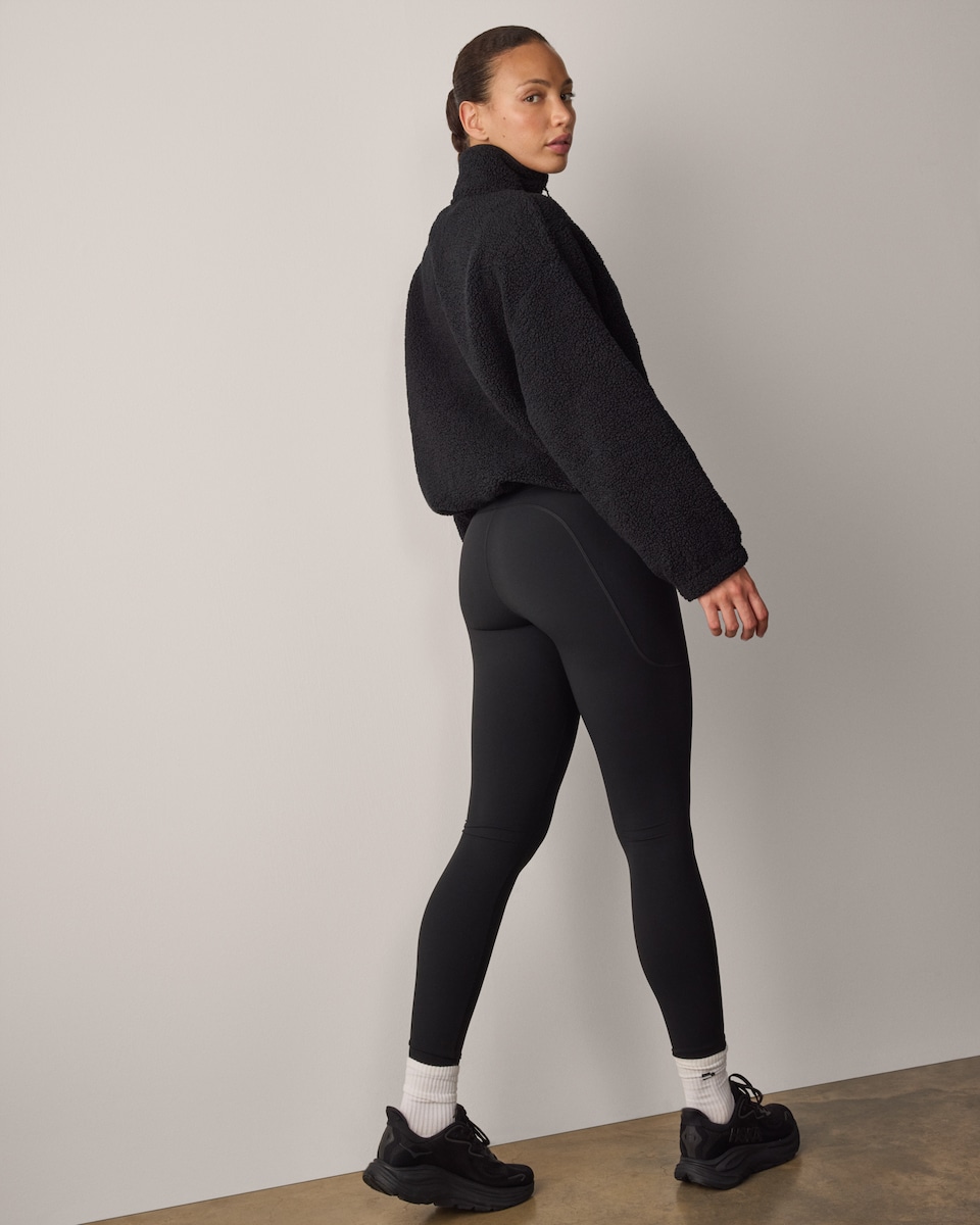image 1 of F&F Active Fleece Half Zip Jacket in Black