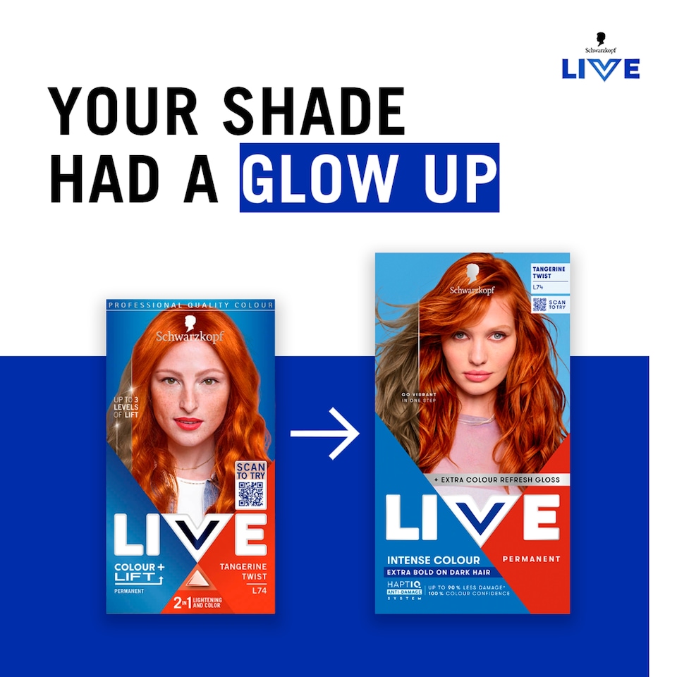 image 1 of Schwarzkopf LIVE Intense Colour L74 Tangerine Twist Permanent Hair Dye