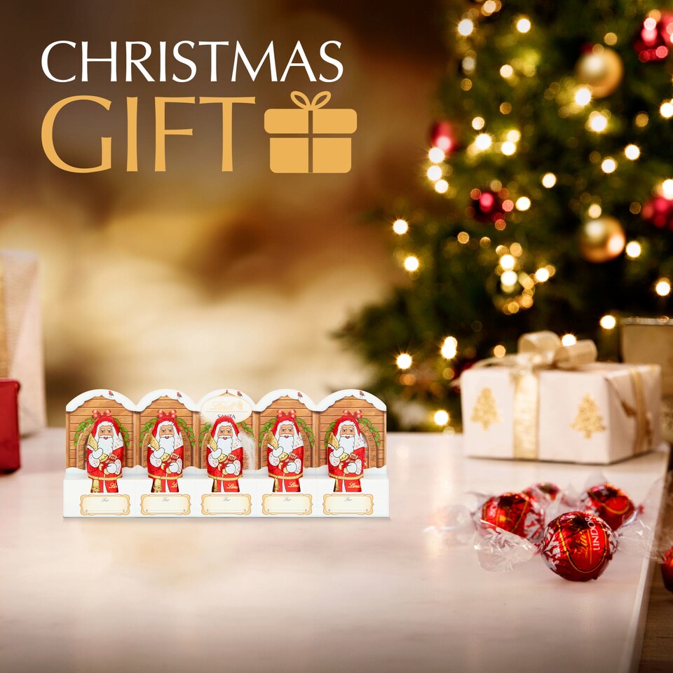 image 1 of Lindt Santa 5 Pack 50G